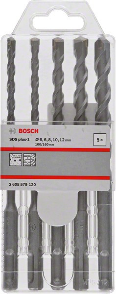 BOSCH Набiр бурiв BOSCH SDS plus-1 6/6/8/10/12x160мм