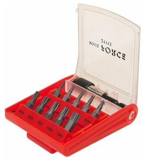 ROCKFORCE Набір біт 11ін. 1/4" Torx з бітотримачем (T10, T15, T20, T25, T27, T30, T40, T7, T8, T9; L-25мм) ROCKFORCE RF-21113