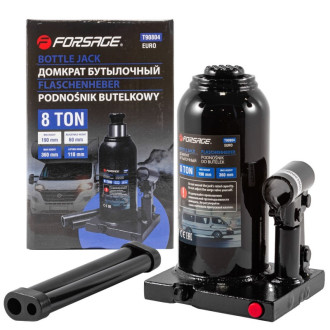 FORSAGE Домкрат пляшковий 8 т з клапаном (висота підхоплення-190мм, висота підйому-360мм) Forsage F-T90804