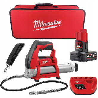 Шприць для змазки MILWAUKEE M12 GG-401B (Li-Ion 4Ач) 4933441675 (+ заряд. пристрій, 1 акум., в сумці для інструментів)