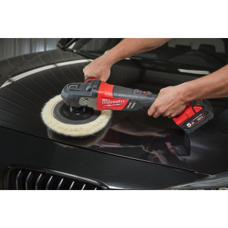 Машина полірувальна кутова акумуляторна MILWAUKEE M18 FAP180-502X, Ø диска 180мм, (+заряд.пристрій, 2 акум.Х 5Аг, HDкейс)
