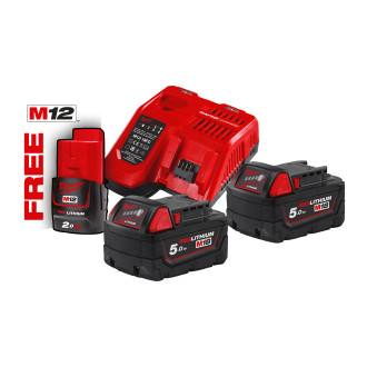 Акумулятор Li-Ion M18 NRG-502 (В5 2шт, з/у M12-18FC) +M12 B2 MILWAUKEE