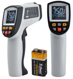 Безконтактний інфрачервоний термометр (пірометр) цв дисплей, -50-750°C, 12:1, EMS=0,1-1 BENETECH GT750