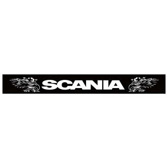 Бризковик на задній бампер з написом "SCANIA" 2400*350 чорний  GURBUZ PLASTIK