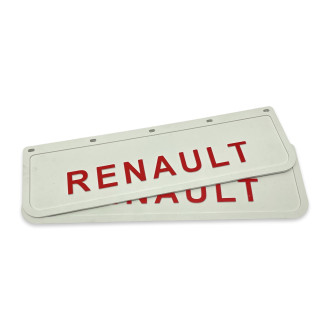 Бризговик на крило з червоним написом "RENAULT" Білий (600X180)  GURBUZ PLASTIK