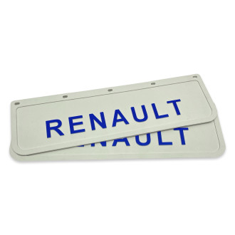 Бризговик на крило з синім написом "RENAULT" Білий (600X180)  GURBUZ PLASTIK