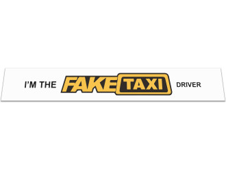 Бризковик на задній бампер з написом I'm The Fake Taxi Driver (2400X350) білий  GURBUZ PLASTIK
