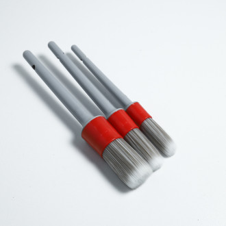 Пензлі для детейлінгу Magnum з штучного ворсу червоно-сірі (набір 3 шт)