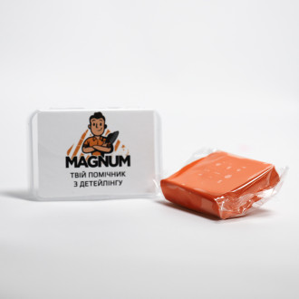 Синтетична глина (середньоабразивна) Magnum Orange для очищення лакофарбового покриття 100 г