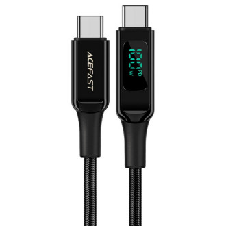 Кабель ACEFAST C6-03 Type-C to Type-C 5A, 100W, 2m, nylon, zinc connectors, digital display, Black