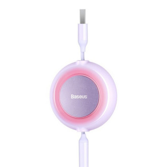 Кабель Baseus Bright Mirror 2 Series Retractable 3-in-1 Fast Charging Data Cable USB to M+L+C 3.5A 1.1m Purple