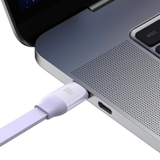 Кабель Baseus Bright Mirror 2 Series Retractable 3-in-1 Fast Charging Data Cable Type-C to M+L+C 100W 1.1m Purple