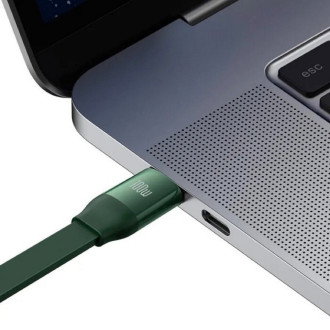 Кабель Baseus Bright Mirror 2 Series Retractable 3-in-1 Fast Charging Data Cable Type-C to M+L+C 100W 1.1m Green