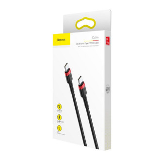 Кабель Baseus Cafule USB Cable Type-C-Type-C 3A 2m Red+Black