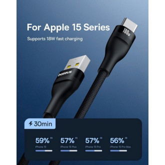 Кабель Baseus Flash 2 Charging Cable USB to USB-C 100W 2m Cluster Black