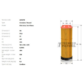 Фільтр повітряний Tecneco AR121781