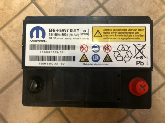 Акумулятор автомобільний MOPAR Chrysler 12В 60Ah / 600A (EN), EFB (R+)