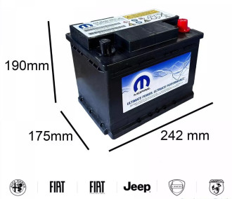 Акумулятор автомобільний MOPAR Chrysler 12В 60Ah / 600A (EN), EFB (R+)