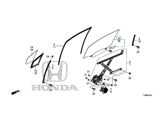 Скло дверей переднє праве HONDA/ACURA 73300TT0T00